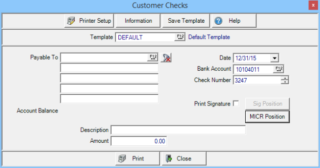 Customer Check Data Customer Checks
