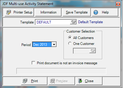 JDF Multi-use Activity Statement