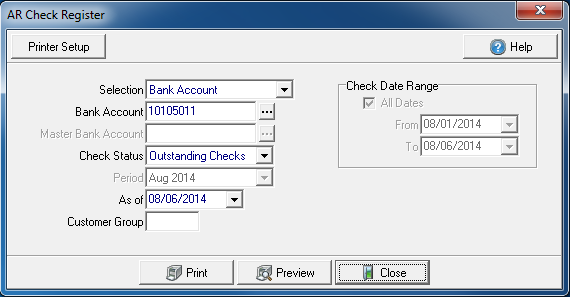 Print AP Check Register