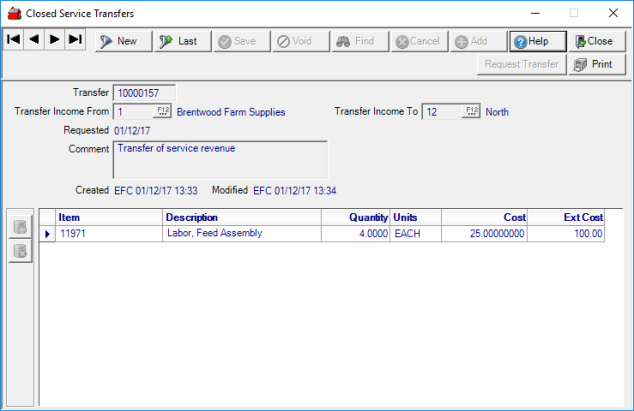 Access Closed Service Transfers