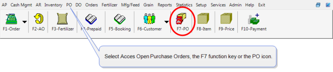 Access Open Purchase Orders