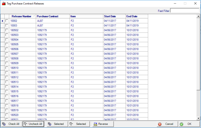 Open Purchase Order Detail - Releases