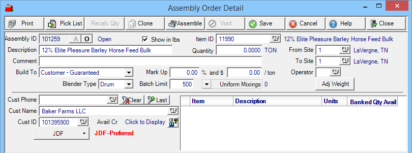 Access Open Assembly Orders
