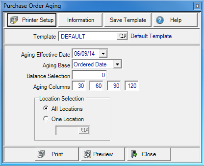 Purchase Order Aging