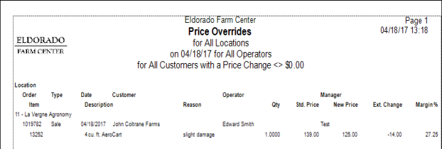 Price Overrides